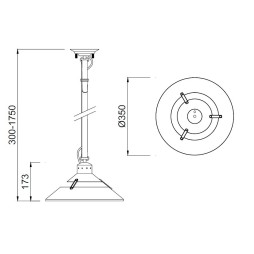 Colgante mediano negro oxido Industrial Mantra